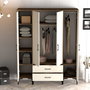 Hanah Home Kumsal PTP Armario Nogal y Crema